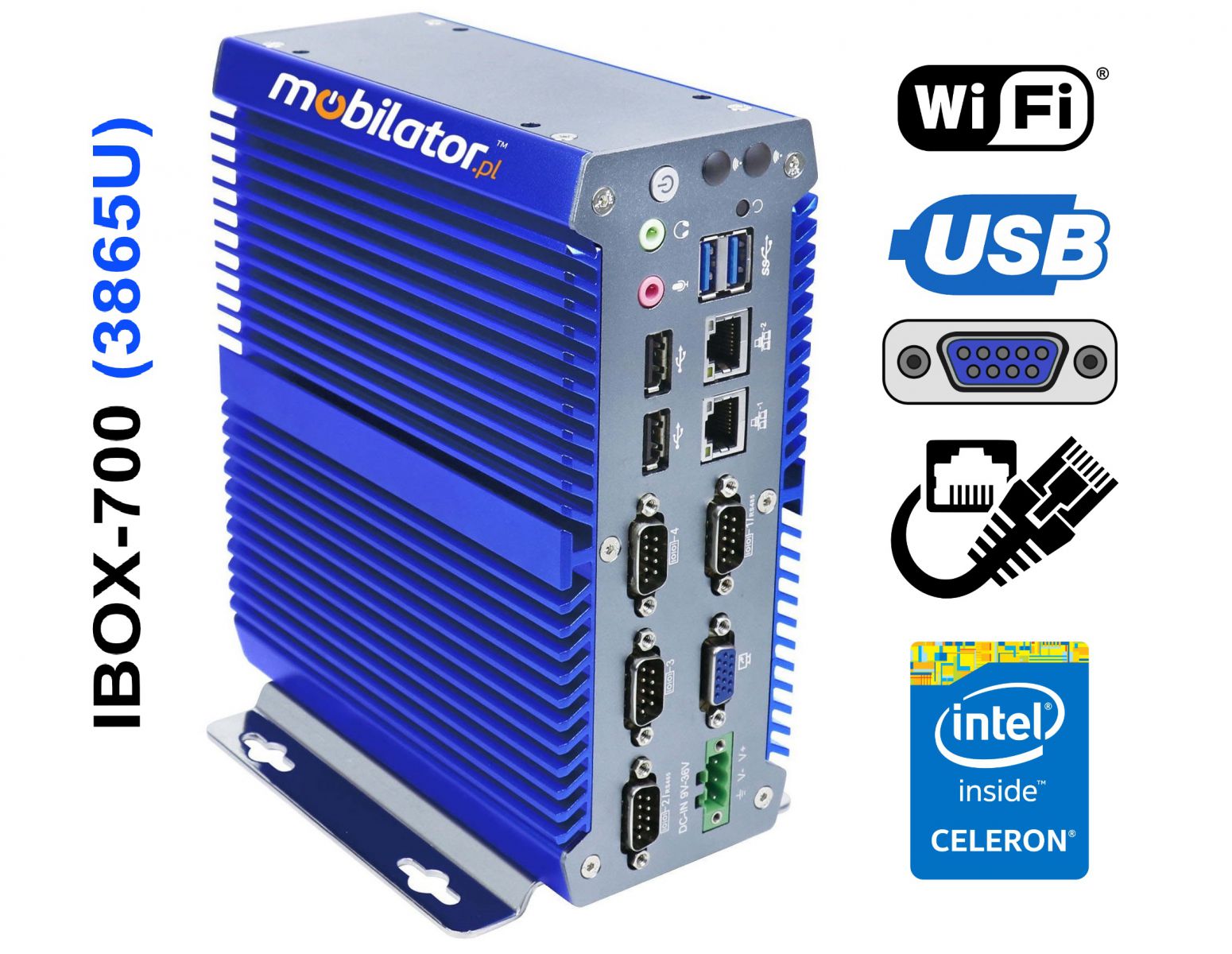 IBOX-700 (3865U) - Fanless mini computer (4x COM RS232)